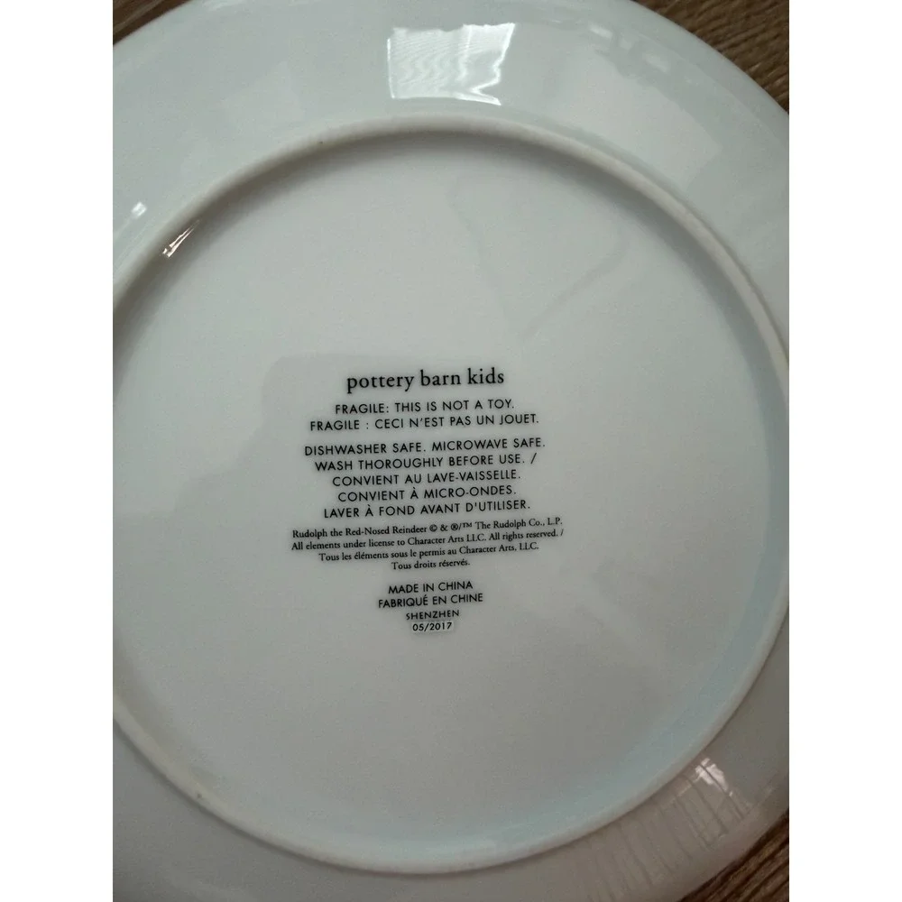 Pottery Barn Kids Rudolph Santa Ceramic Christmas Plates Set of 4 9.5
